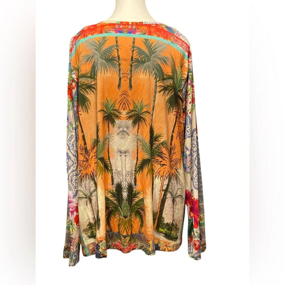 Johnny Was long sleeve knit top eclectic compilation of different patterns 
L54 - Picture 4 of 8